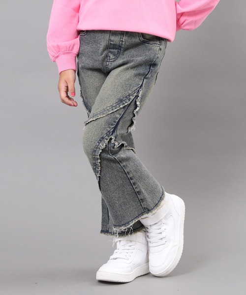ANAP kids（アナップキッズ）の「フレンジ フレア デニム パンツ【ジュニアお揃い】（デニムパンツ・キッズ・ブルー/ブラック・130/120/110）」の15枚目の写真