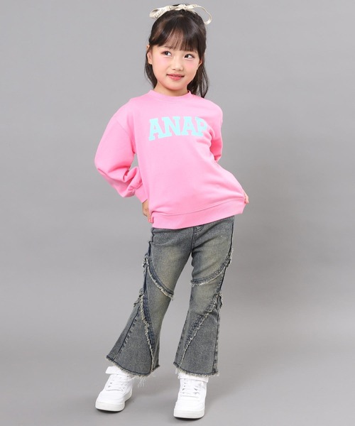 ANAP kids（アナップキッズ）の「フレンジ フレア デニム パンツ【ジュニアお揃い】（デニムパンツ・キッズ・ブルー/ブラック・130/120/110）」の10枚目の写真
