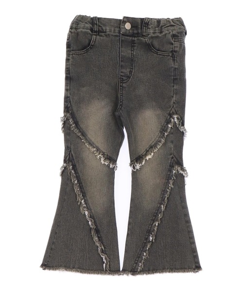 ANAP kids（アナップキッズ）の「フレンジ フレア デニム パンツ【ジュニアお揃い】（デニムパンツ・キッズ・ブルー/ブラック・130/120/110）」の4枚目の写真