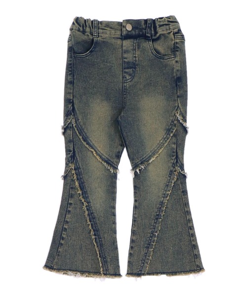 ANAP kids（アナップキッズ）の「フレンジ フレア デニム パンツ【ジュニアお揃い】（デニムパンツ・キッズ・ブルー/ブラック・130/120/110）」の3枚目の写真