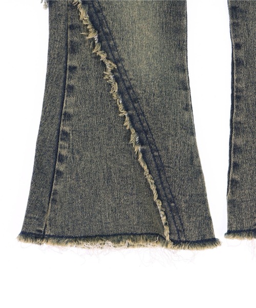 ANAP kids（アナップキッズ）の「フレンジ フレア デニム パンツ【ジュニアお揃い】（デニムパンツ・キッズ・ブルー/ブラック・130/120/110）」の5枚目の写真