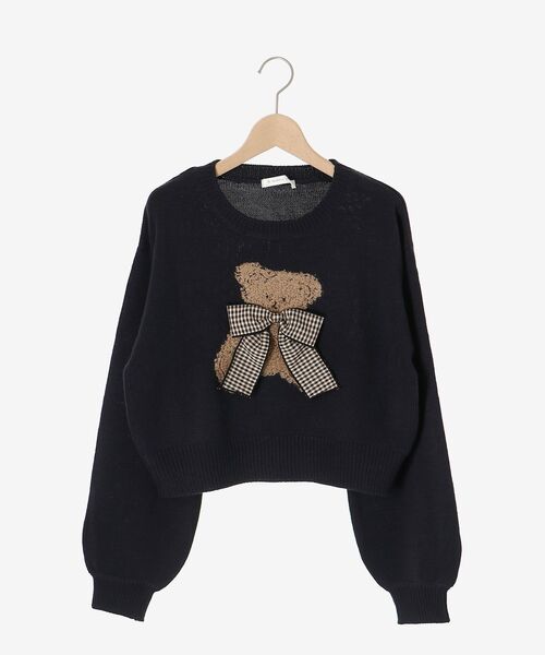 セール】リボン付きくまちゃんニット（ニット/セーター）｜MAJESTIC