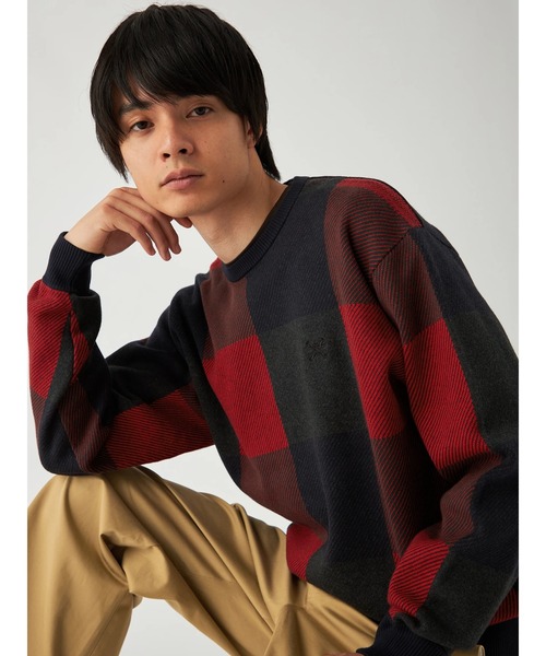 McGREGOR / ニット・セーター(厚手)/M/ウール/BEG/総柄 Mc McGREGOR】ビッグチェックニット（ニット/セーター）｜Mc McGREGOR