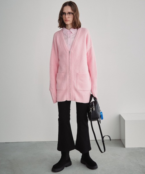 Auntie Rosa Holiday(アンティローザホリデー)の「Vネックジップカーディガン(カーディガン/ボレロ・レディース・グレー/ピンク/ブラック・FREE)」の10枚目の写真