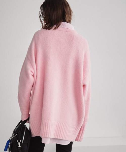 Auntie Rosa Holiday(アンティローザホリデー)の「Vネックジップカーディガン(カーディガン/ボレロ・レディース・グレー/ピンク/ブラック・FREE)」の8枚目の写真