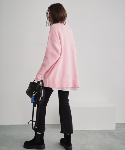 Auntie Rosa Holiday(アンティローザホリデー)の「Vネックジップカーディガン(カーディガン/ボレロ・レディース・グレー/ピンク/ブラック・FREE)」の14枚目の写真