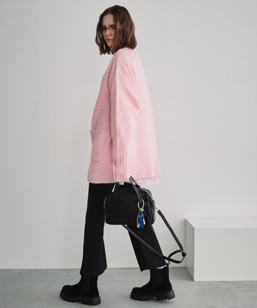 Auntie Rosa Holiday(アンティローザホリデー)の「Vネックジップカーディガン(カーディガン/ボレロ・レディース・グレー/ピンク/ブラック・FREE)」の13枚目の写真