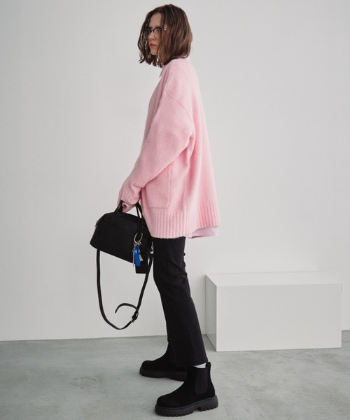 Auntie Rosa Holiday(アンティローザホリデー)の「Vネックジップカーディガン(カーディガン/ボレロ・レディース・グレー/ピンク/ブラック・FREE)」の12枚目の写真