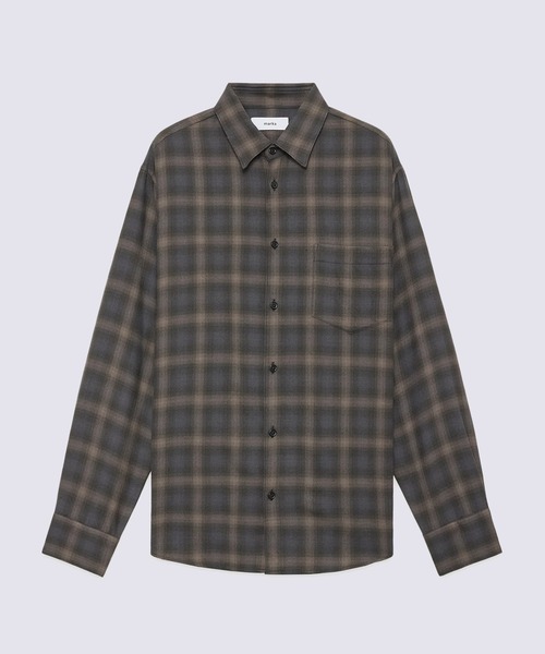 markaware(マーカウェア)の「【markaware/marka】スーパー140'sウールビエラワッシャータンブラー / レギュラーカラーシャツ(シャツ/ブラウス・メンズ・パープル/グレー・1/2)」の1枚目の写真