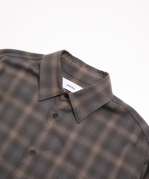 markaware(マーカウェア)の「【markaware/marka】スーパー140'sウールビエラワッシャータンブラー / レギュラーカラーシャツ(シャツ/ブラウス・メンズ・パープル/グレー・1/2)」の13枚目の写真