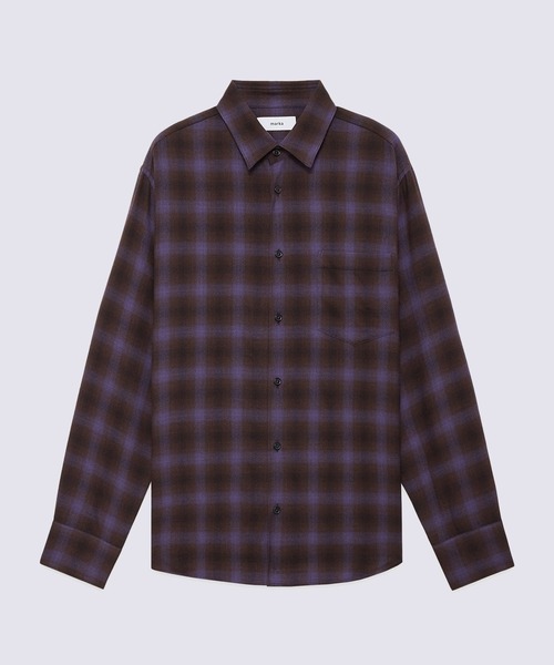 markaware(マーカウェア)の「【markaware/marka】スーパー140'sウールビエラワッシャータンブラー / レギュラーカラーシャツ(シャツ/ブラウス・メンズ・パープル/グレー・1/2)」の17枚目の写真