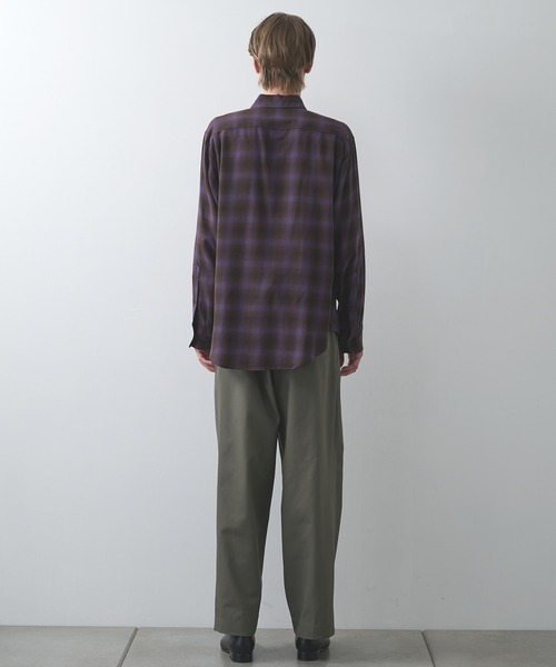 markaware(マーカウェア)の「【markaware/marka】スーパー140'sウールビエラワッシャータンブラー / レギュラーカラーシャツ(シャツ/ブラウス・メンズ・パープル/グレー・1/2)」の9枚目の写真
