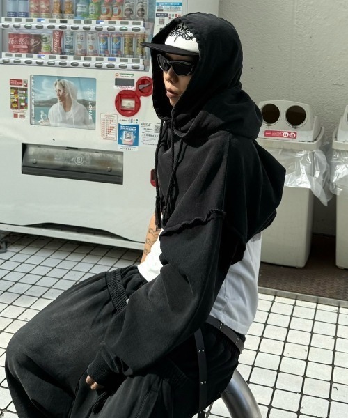 【DIG YOUR OWN GRAVE】DOUBLE FADE HOODIE / 【ディグユアオウングレイブ】レイヤードフェードプルオーバーパーカー