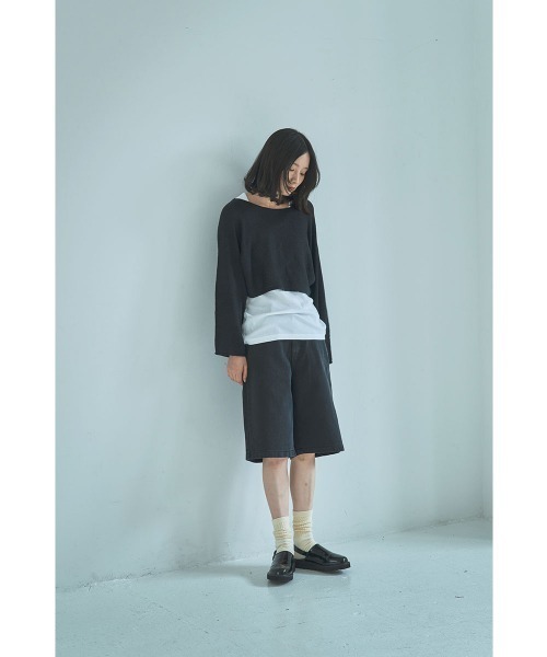 marjour（マージュール）の「DENIM BERMUDA SHORTS（デニムパンツ・レディース・ブラック・M）」の9枚目の写真