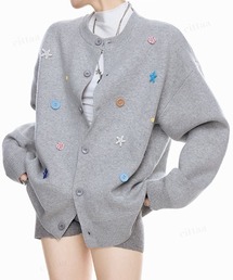 Dalfwin（ダールフィン）の「韓国ファッション ランダムボタンデザインニットカーディガン（カーディガン/ボレロ）」