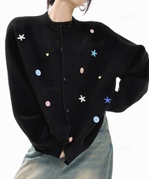 Dalfwin | 韓国ファッション ランダムボタンデザインニットカーディガン(カーディガン/ボレロ)