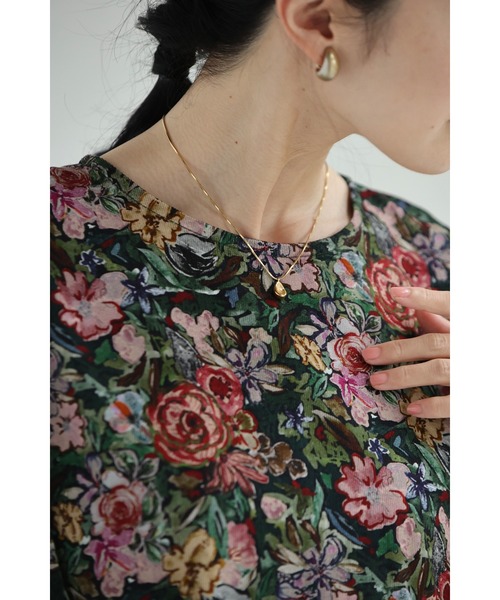 cawaii(カワイイ)の「ヴィンテージ風花柄プリントのコットンコーデュロイミディアムワンピース(ワンピース・レディース・マルチ・FREE)」の19枚目の写真