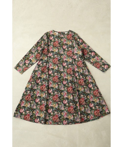 cawaii(カワイイ)の「ヴィンテージ風花柄プリントのコットンコーデュロイミディアムワンピース(ワンピース・レディース・マルチ・FREE)」の7枚目の写真
