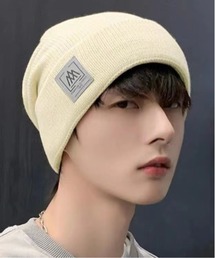 NOWLE（ノウル）の「【NOWLE】スクエア タグ付き リブ編み ニットキャップ（ニットキャップ/ビーニー）」