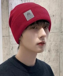 NOWLE（ノウル）の「【NOWLE】スクエア タグ付き リブ編み ニットキャップ（ニットキャップ/ビーニー）」