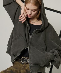 Alfred Alex（アルフレッドアレックス）の「【Alfred Alex】スタッズショートダブルジップパーカー（パーカー・レディース）」