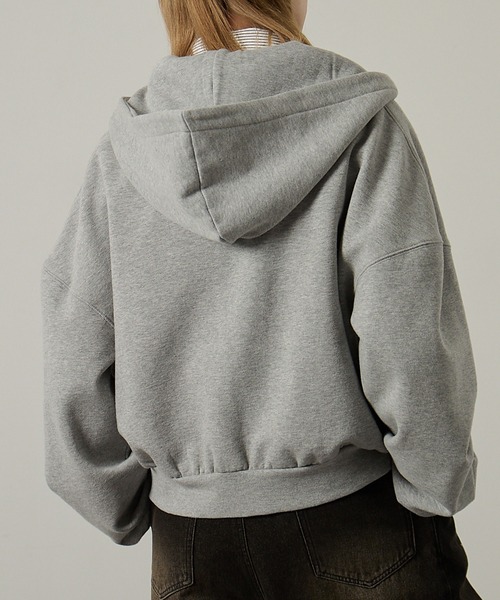 Alfred Alex(アルフレッドアレックス)の「【Alfred Alex】スタッズショートダブルジップパーカー(パーカー・レディース・杢グレー/ブラウン/スミクロ・L/M)」の14枚目の写真