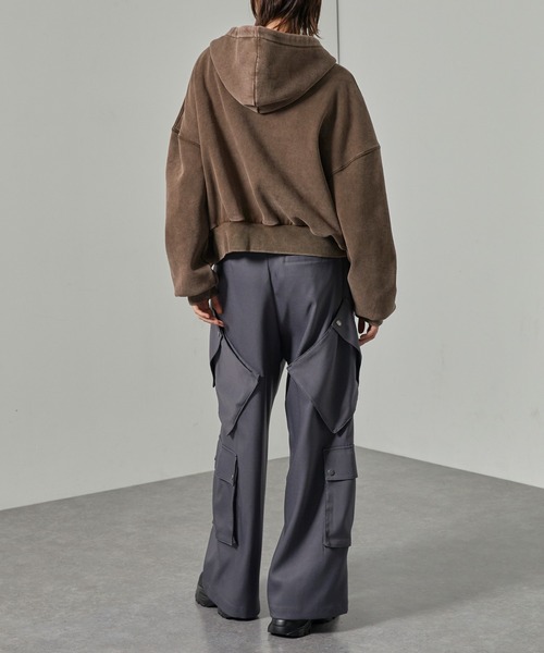 Alfred Alex(アルフレッドアレックス)の「【Alfred Alex】スタッズショートダブルジップパーカー(パーカー・レディース・杢グレー/ブラウン/スミクロ・L/M)」の17枚目の写真