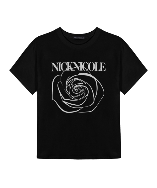 NICK&NICOLE（ニックアンドニコール）の「BIG ROSE SLEEVE TOP_BLACK SILVER（Tシャツ/カットソー・レディース・その他・FREE）」の4枚目の写真