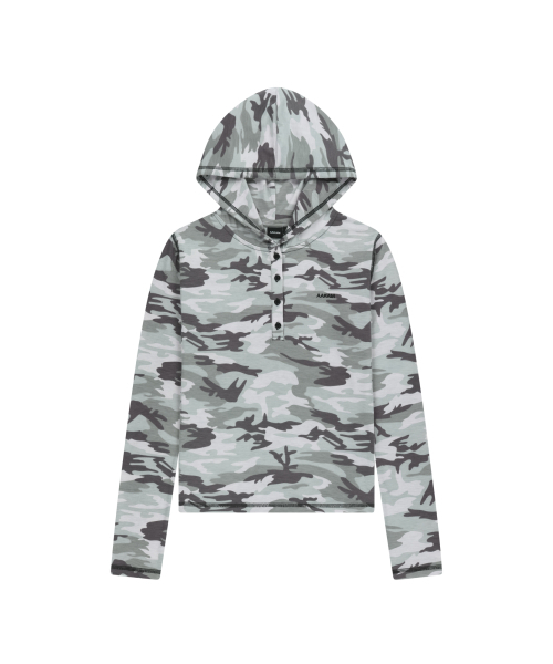 セール】Military Button Hoodie (Gray)（パーカー）｜AAKAM（アーカム 