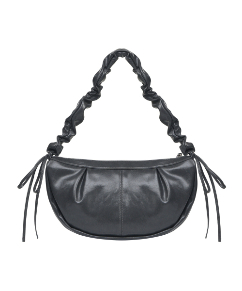 NICK&NICOLE（ニックアンドニコール）の「CRYSTAL SHIRRING RIBBON ROUND BAG_CHARCOAL（ショルダーバッグ・レディース・その他・FREE）」の3枚目の写真