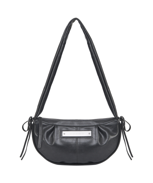 NICK&NICOLE（ニックアンドニコール）の「CRYSTAL SHIRRING RIBBON ROUND BAG_CHARCOAL（ショルダーバッグ・レディース・その他・FREE）」の4枚目の写真