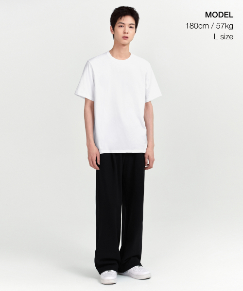 MUSINSA STANDARD（ムシンサスタンダード）の「ベーシッククルーネックTシャツ[ホワイト]（Tシャツ/カットソー・メンズ・その他・XX-LARGE/XXX-LARGE/SMALL/MEDIUM/LARGE/X-LARGE）」の3枚目の写真