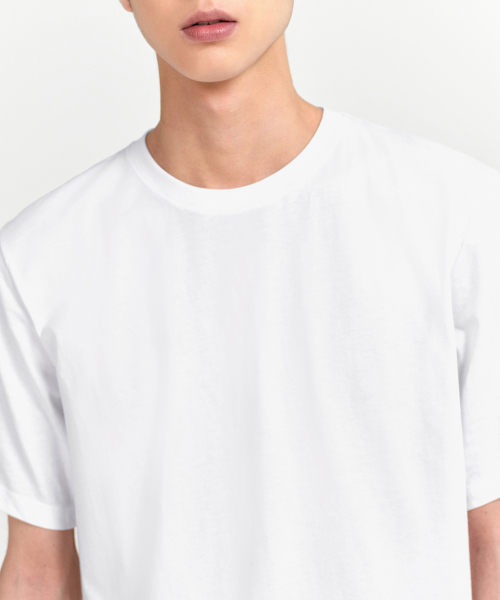 MUSINSA STANDARD（ムシンサスタンダード）の「ベーシッククルーネックTシャツ[ホワイト]（Tシャツ/カットソー・メンズ・その他・XX-LARGE/XXX-LARGE/SMALL/MEDIUM/LARGE/X-LARGE）」の5枚目の写真