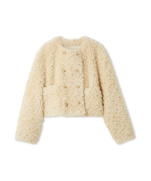 Mila Owen（ミラオーウェン）の「金釦フェイクファー短丈ジャケット
