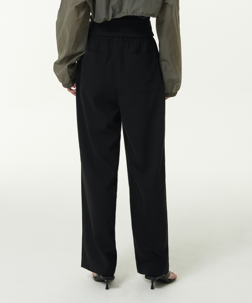 MUSINSA STANDARD WOMAN（ムシンサスタンダードウーマン）の「ウィメンズリネンライクワイドバンディングパンツ[ブラック]（その他パンツ・レディース・その他・30/24/26/28）」の3枚目の写真