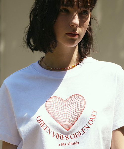 セール】ハートプラネット1 グラフィック半袖Tシャツ [ホワイト]（T