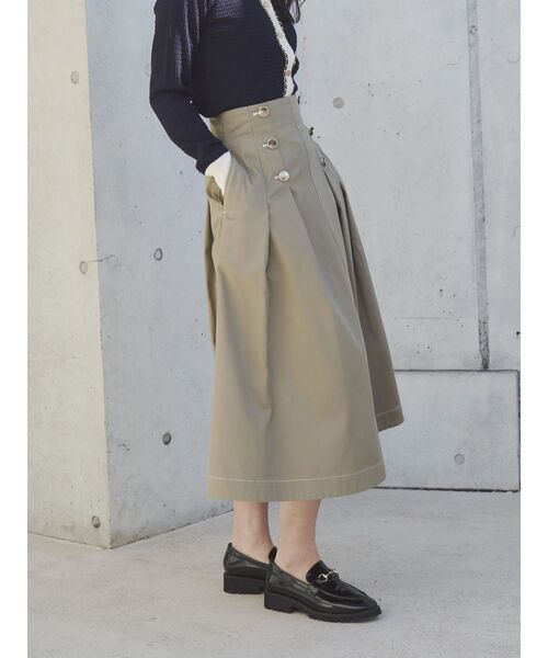 Dickies(ディッキーズ)の「【Dickies別注】マリンタックフレアスカート(スカート・レディース・ベージュ/ネイビー/ダークブラウン/ダークグリーン・SMALL/MEDIUM)」の13枚目の写真