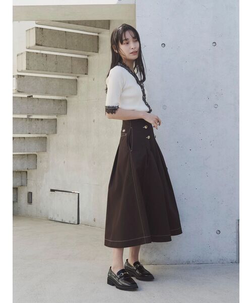 Dickies(ディッキーズ)の「【Dickies別注】マリンタックフレアスカート(スカート・レディース・ベージュ/ネイビー/ダークブラウン/ダークグリーン・SMALL/MEDIUM)」の7枚目の写真