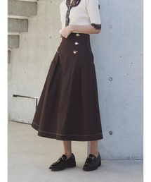 ミモレ丈スカート フレア タック」に該当するスカートファッション通販