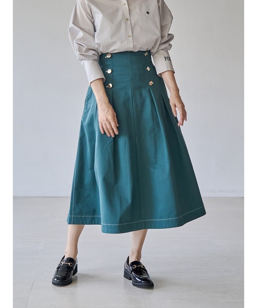 Dickies（ディッキーズ）の「【Dickies別注】マリンタックフレアスカート（スカート・レディース・ベージュ/ネイビー/ダークブラウン/ダークグリーン・SMALL/MEDIUM）」の3枚目の写真