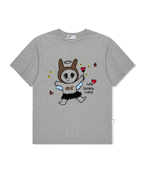ESCAPEFROM(エスケープフロム)の「ラブキューピッドプリントオーバーサイズ半袖Tシャツグレー(Tシャツ/カットソー・レディース・その他・LARGE/SMALL/MEDIUM)」の1枚目の写真