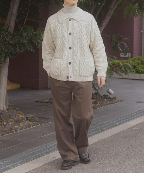 ITEMS URBANRESEARCH(アイテムズ アーバンリサーチ)の「ウール混 フィッシャーマンカーディガン(カーディガン/ボレロ・メンズ・ネイビー/ホワイト/ブラック・MEDIUM/LARGE)」の6枚目の写真