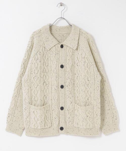 ITEMS URBANRESEARCH(アイテムズ アーバンリサーチ)の「ウール混 フィッシャーマンカーディガン(カーディガン/ボレロ・メンズ・ネイビー/ホワイト/ブラック・MEDIUM/LARGE)」の14枚目の写真