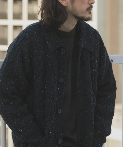 ITEMS URBANRESEARCH(アイテムズ アーバンリサーチ)の「ウール混 フィッシャーマンカーディガン(カーディガン/ボレロ・メンズ・ネイビー/ホワイト/ブラック・MEDIUM/LARGE)」の16枚目の写真