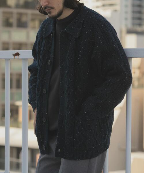 ITEMS URBANRESEARCH(アイテムズ アーバンリサーチ)の「ウール混 フィッシャーマンカーディガン(カーディガン/ボレロ・メンズ・ネイビー/ホワイト/ブラック・MEDIUM/LARGE)」の17枚目の写真