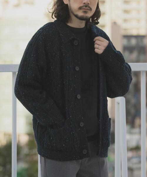 ITEMS URBANRESEARCH(アイテムズ アーバンリサーチ)の「ウール混 フィッシャーマンカーディガン(カーディガン/ボレロ・メンズ・ネイビー/ホワイト/ブラック・MEDIUM/LARGE)」の20枚目の写真