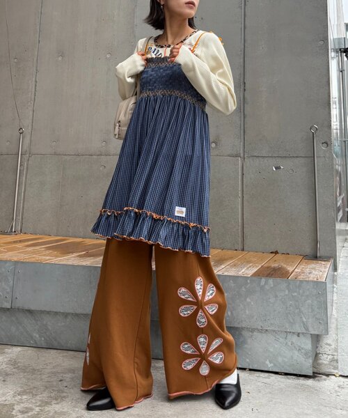 HELLO.SANFRANCISCO（ハローサンフランシスコ）の「★【HELLO.SANFRANCISCO/ハローサンフランシスコ】チェックベロアシャーリングチュニック（ワンピース・レディース・ブルー/グレー/オレンジ/ベージュ・ONE SIZE）」の22枚目の写真