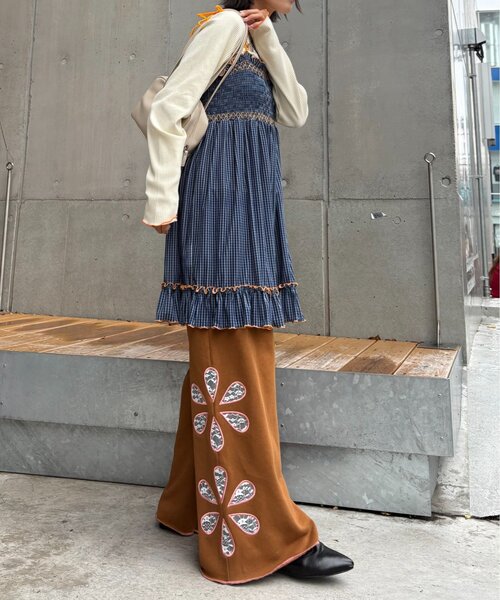 HELLO.SANFRANCISCO（ハローサンフランシスコ）の「★【HELLO.SANFRANCISCO/ハローサンフランシスコ】チェックベロアシャーリングチュニック（ワンピース・レディース・ブルー/グレー/オレンジ/ベージュ・ONE SIZE）」の13枚目の写真