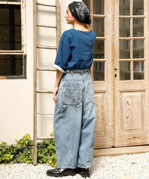 Brocante（ブロカント）の「[Brocante / ブロカント] 10oz甘織デニム デフォルメパントルパンツ（デニムパンツ・レディース・インディゴブルー・1/2）」の5枚目の写真