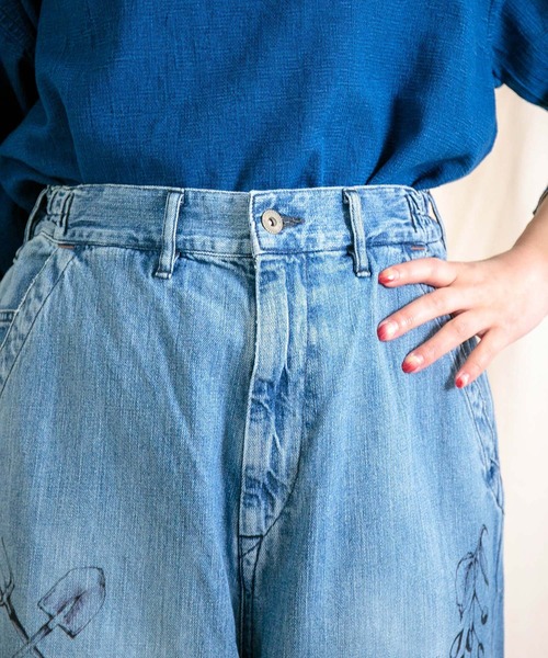 Brocante（ブロカント）の「[Brocante / ブロカント] 10oz甘織デニム デフォルメパントルパンツ（デニムパンツ・レディース・インディゴブルー・1/2）」の17枚目の写真